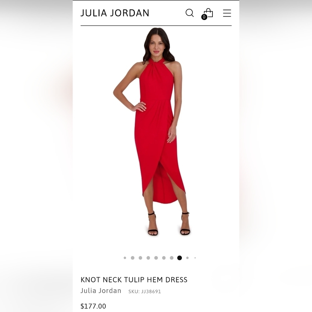 Julia Jordan Elegant Red Halter Dress sz 12. New Date Night Party Wedding Guest